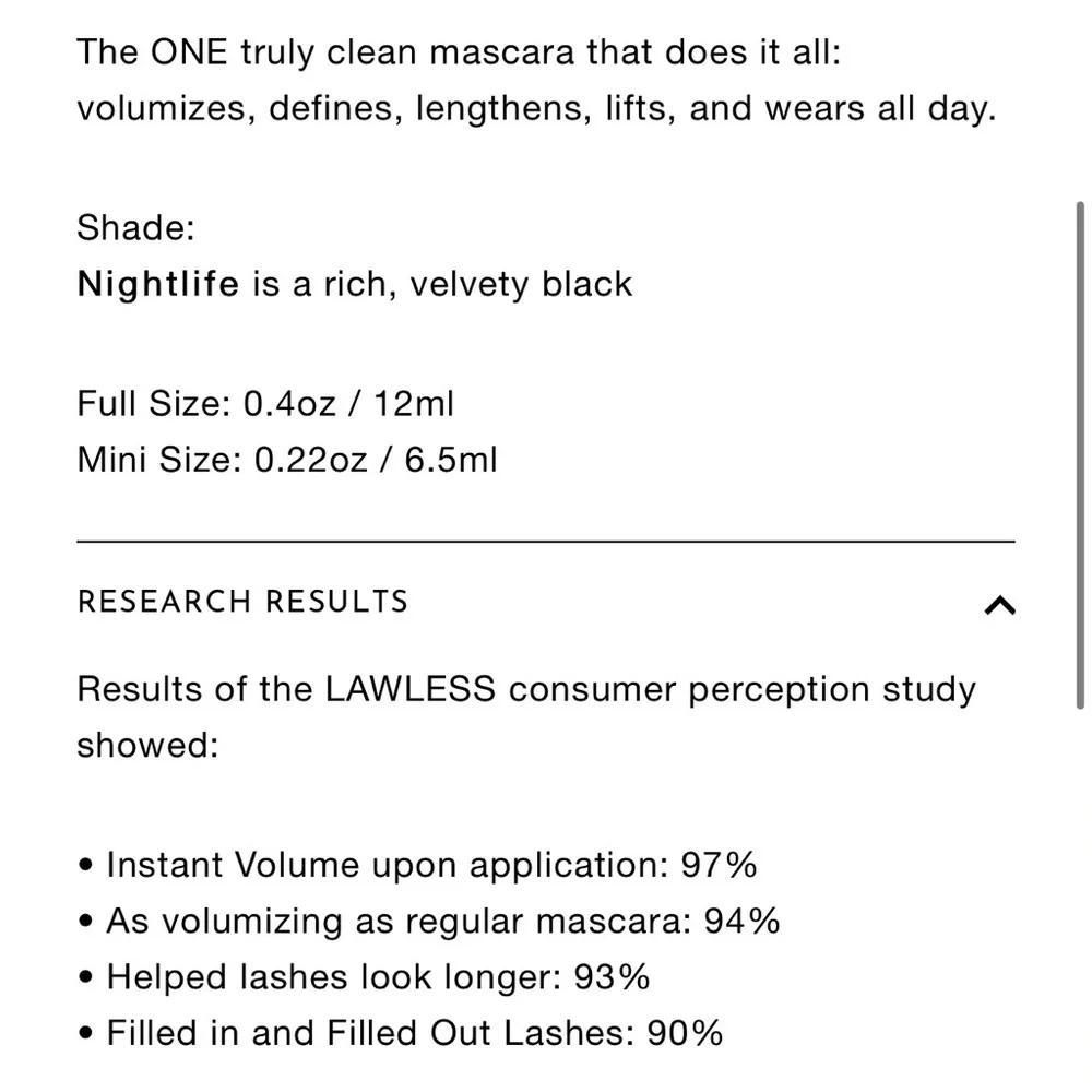 LAWLESS BEAUTY | The One And Done Long-Wear Volumizing Mascara: Nightlife (blk)
